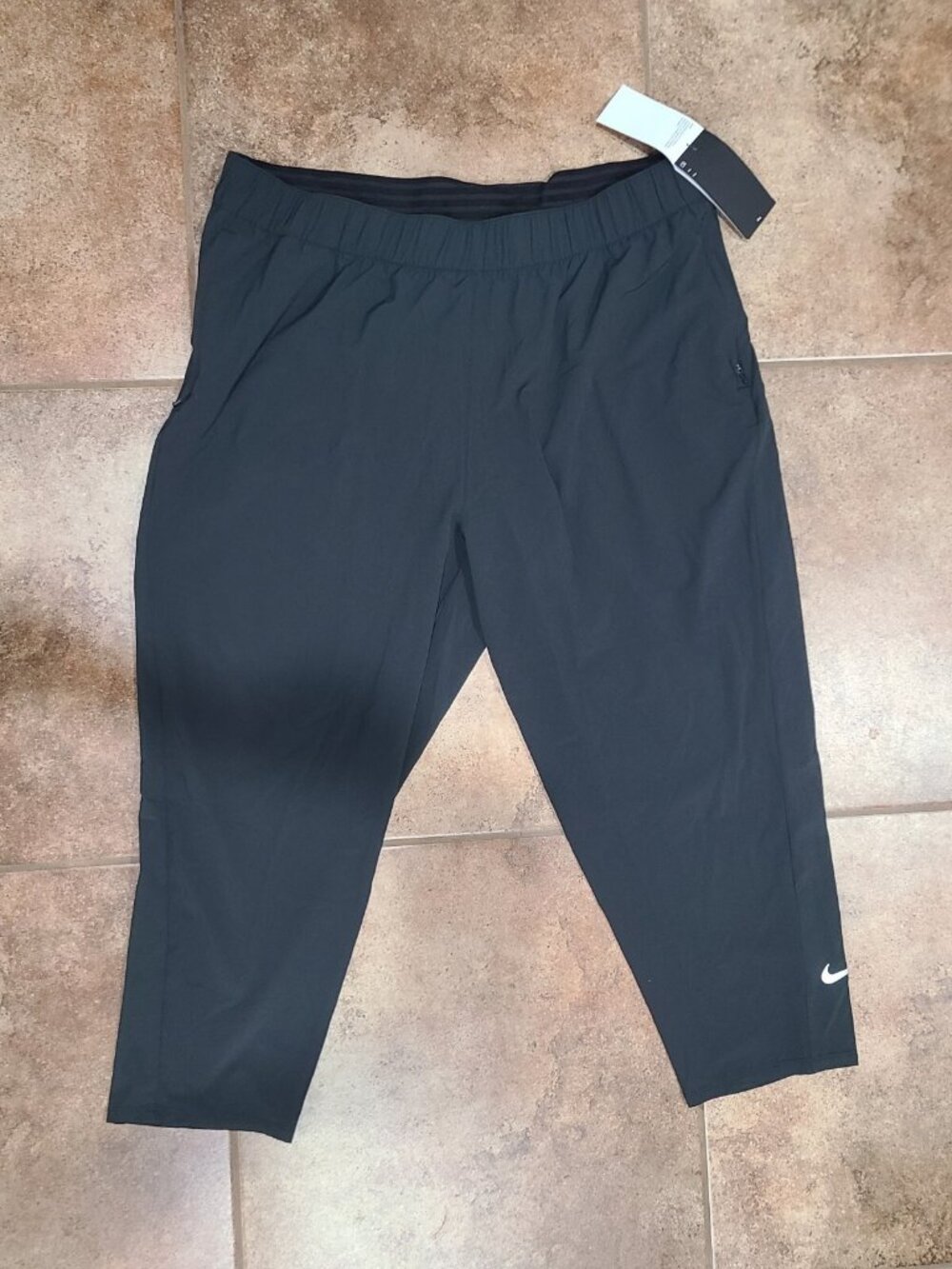 Nike Dri-Fit Running Tights Women's Extra Large 1X XL Black White SLIM FIT PLUS